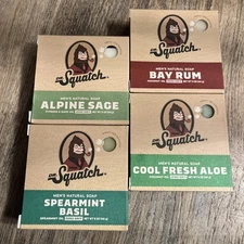 X4 Bars Dr. Squatch Men's All Natural Bar Soap Zero Grit COMBO 5oz Each