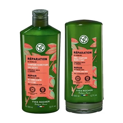 Yves Rocher Set 2-tlg. RESTAURIERENDES SHAMPOO & CONDITIONER mit Bio Jojobaöl