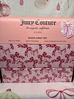 Juicy Couture Pink Bow with Hearts Sheet Set, Queen