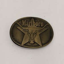 Marlboro Cigarettes longhorn Solid Brass 1987 Philip Morris Inc. Belt Buckle