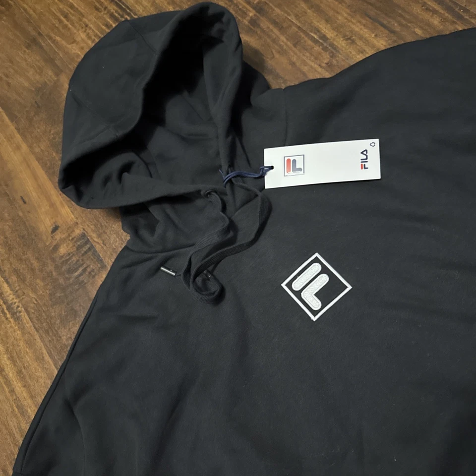 NWT Fila Country Club Hoodie Black Pullover Sweatshirt RU431115-400 Men’s M. D4 - Image 3 of 4