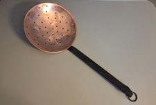 Antiker XXL Schauml&ouml;ffel Schaumkelle Seiher Kupfer Schmiedeeisen