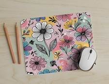 Flower Theme Mouse Pad great for Office or Gaming Personalize Choose Design