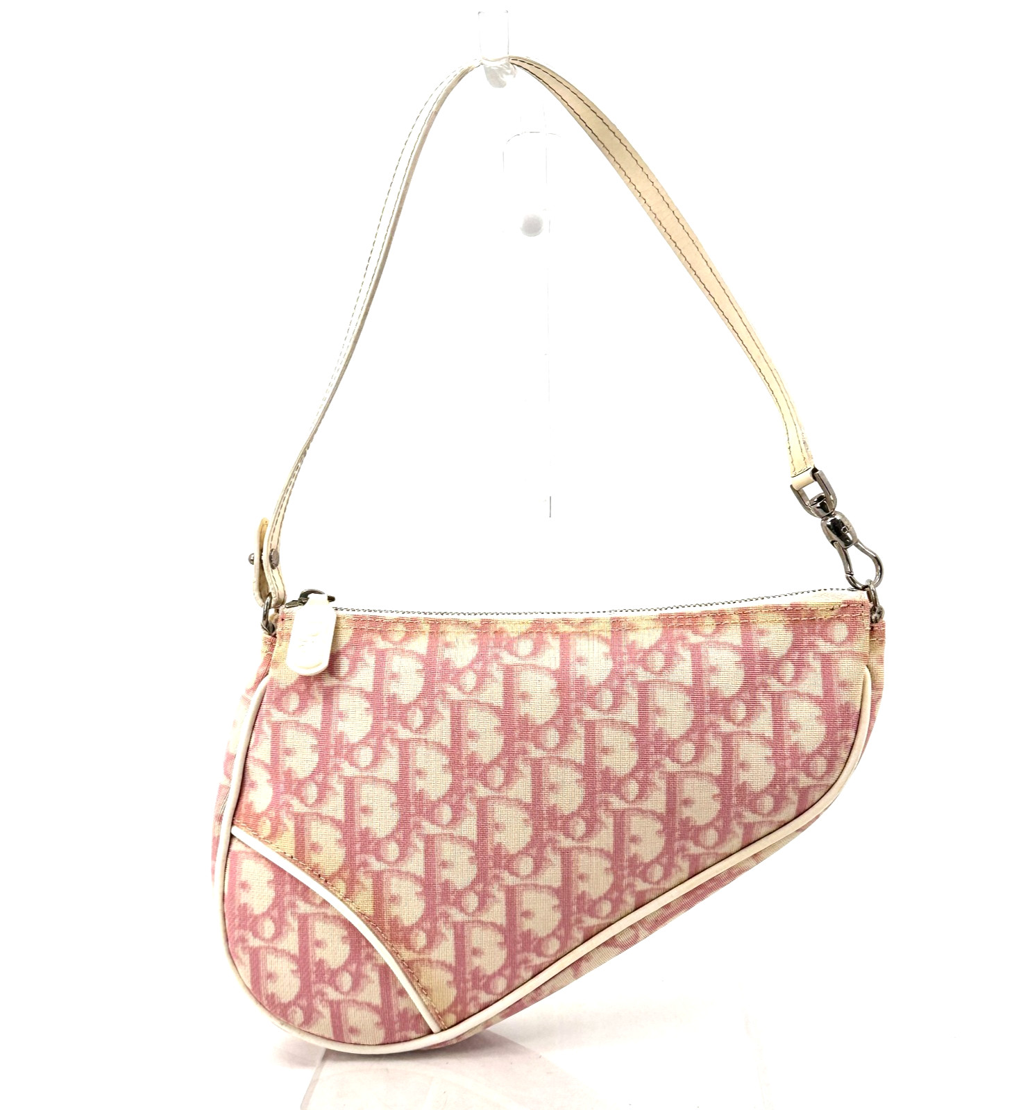 DIOR Pink Trotter Saddle Bag PVC Leather Purse Authentic thumbnail 2