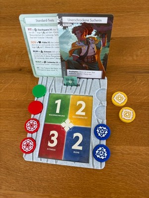 Earthborne Rangers - Spieler-Board und Charakteristik-Chips
