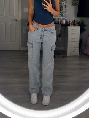 LCW Damen Cargo Jeans hellblau relaxed fit Größe M