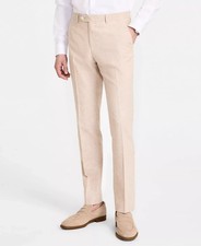 $98 Tommy Hilfiger Men's Light Tan Modern Fit Linen Pants 32 x 30 pau0726d