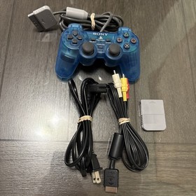 Sony PlayStation 1 SCPH-9001 PS1 Console, Cables & Island Blue Controller TESTED