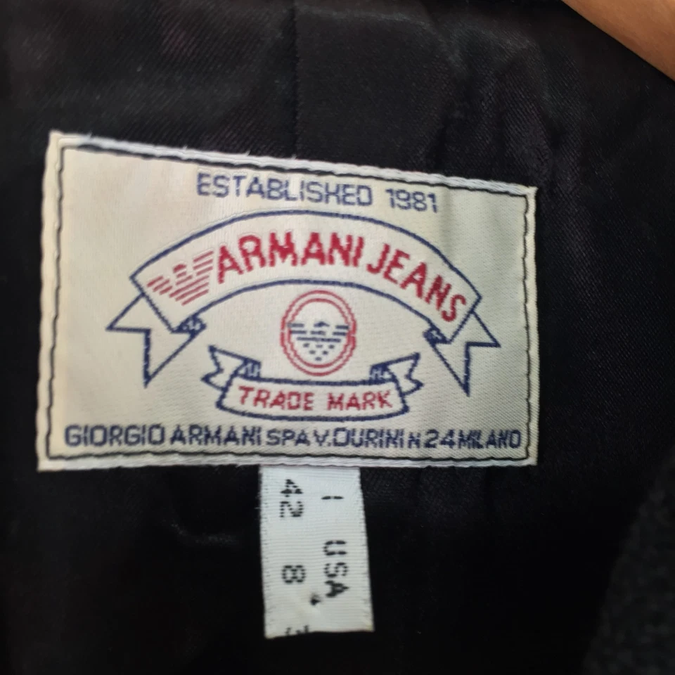 Armani Jeans Mujer Falda Traje Conjunto Reino Unido 12 aus 10 Negro Lana 120734 Foto 3 de 4