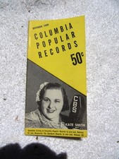 October 1940 COLUMBIA Popular Records Supplement Kate Smith Record CATALOG