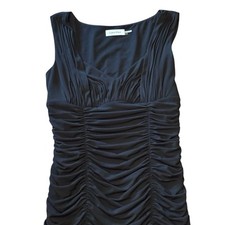 Calvin Klein Women’s Mini Dress Size 2 Black Ruched Sheath Bodycon Lined Club