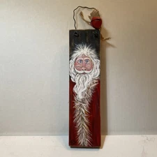 Hand painted, Primitive Santa Claus On Wood, Christmas Decor, Holiday Decor