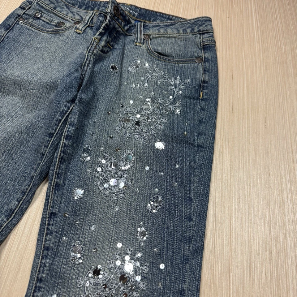 Винтажные джинсы Zana Di Y2K Flare Leg размер 9 с низкой талией ослепительные 31x32 богемное - Изображение 3 из 4