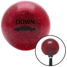 Black Automotive Trunk Down Red Metal Flake Shift Knob w/ M16x1.5 Insert Auto