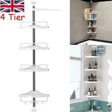 4 Tier Telescopic Bathroom Wall Corner Shelf Rack Shower Caddy Storage Organizer