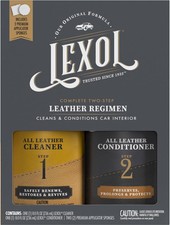 Lexol Leather Care Kit 8 Oz Cleaner Conditioner for Auto and Furniture Use