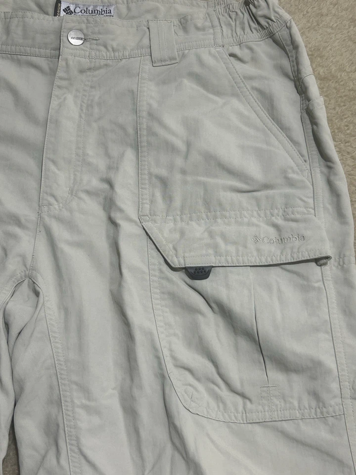Columbia Sportswear Titanio Para Hombre 36 Pantalones Tostados Carga Convertible Cremallera Senderismo Foto 4 de 4