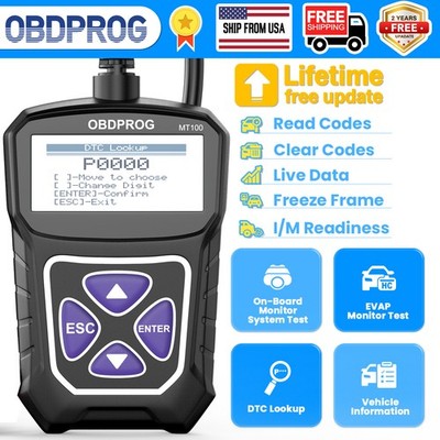 OBDPROG MT100 Automotive Car Code Reader Diagnostic Tool Check Engine Fault