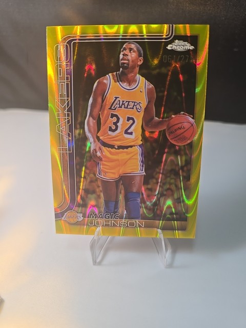 2025-26 Topps Chrome - Magic Johnson #244 Yellow RayWave Refractor /275