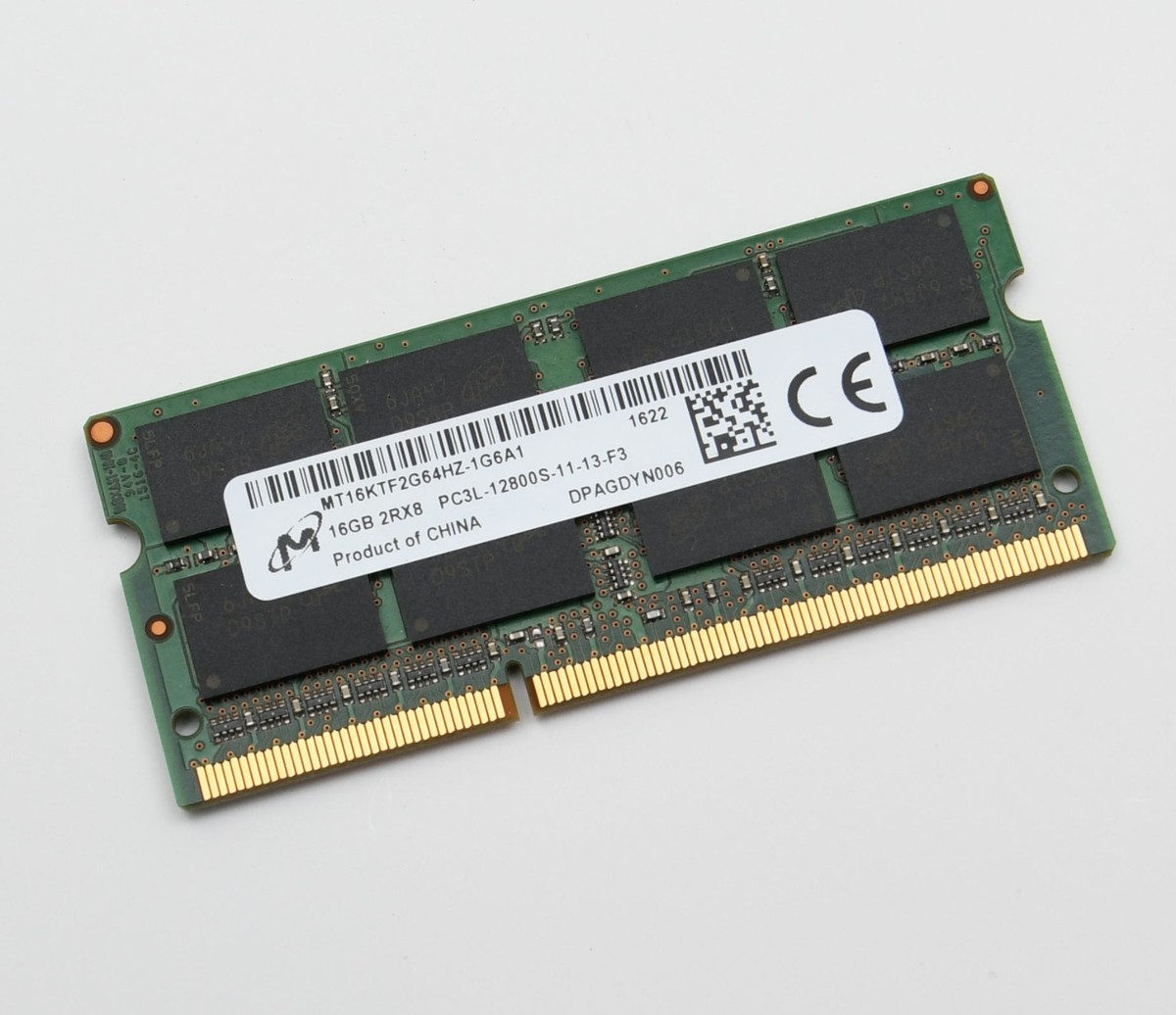 【正常判定】DDR3 16GB×6枚 Micron MT16KTF2G64HZ-1G6A1 DDR3 16GB 1600MHz SODIMM PC3L-12800S