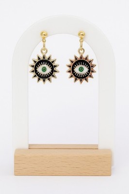 Gold Sunburst Eye Ohrringe - Boho Gothic Schmuck - Evil Eye Schutz Baumeln