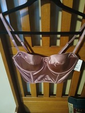 Auden Womens Mauve Corset Style Bra Underwire Satin Lightly Lined - Size Medium