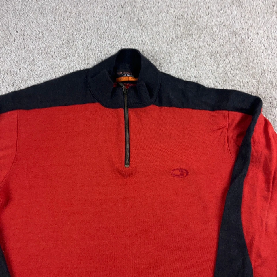 Camisa Rompehielos Para Hombre Grande Roja Capa Base Media Lana Merino Deporte 150 Térmica Foto 2 de 4