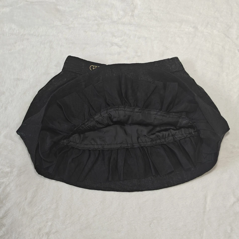 Minifalda Guess Talla 6 Niñas Niños Negra Dorada Brillante Metálica Logo Plisada Forrada Foto 2 de 4