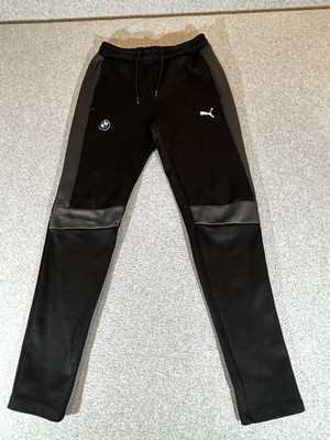 Puma BMW Motorsports Pants Mens Small Black T7 Track Gym Joggers Racing Athletic