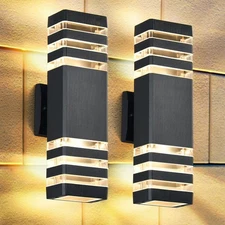 2 Pack Outdoor Wall Lights, Modern Outdoor Light Fixture Wall Mount Outside L...