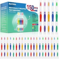 Navona 150x Individually Wrapped Disposable Toothbrushes Bulk Pack Soft
