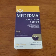 Mederma Scar Cream + Sunscreen SPF 30 - .7 oz.  Exp :08/2025 -  New / Sealed