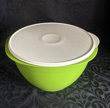 Große Schüssel 10 l grün Deckel weiß Tupperware für Salat Brotteig Bowle uvm.