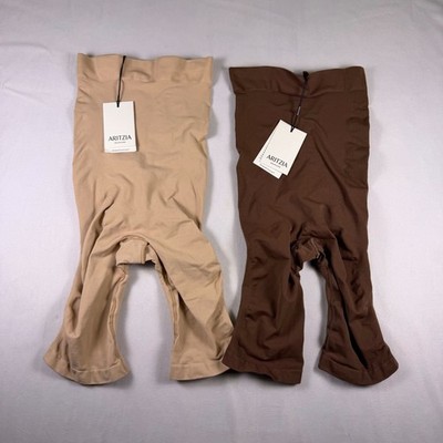 Aritzia Seamless ShapeEnhance Super Hi-Rise Shorts Bundle Tan Brown Large NEW
