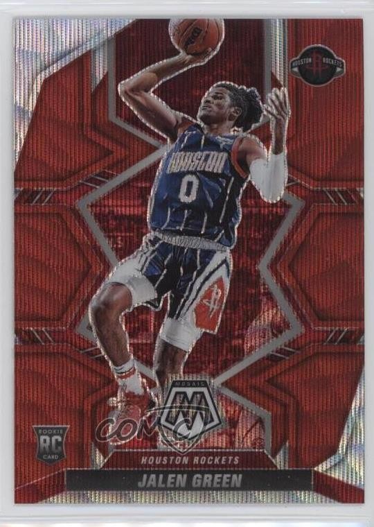 2021-22 Panini Mosaic Rookies Red Wave Mosaic Prizm Jalen Green #206 13hf