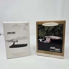 Hallmark STAR TREK U.S.S Enterprise Original and 25th Anniversary Ornaments