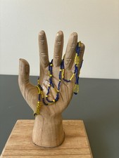 5 Different Kid Size Small Blue Yellow Seed Bead Bracelets Non-stretch