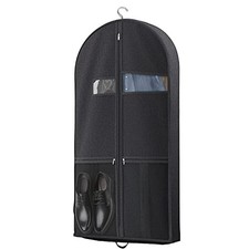 43" Travel Garment Bag with Accessories Zipper Pocket, 43inch-1 pack-Black