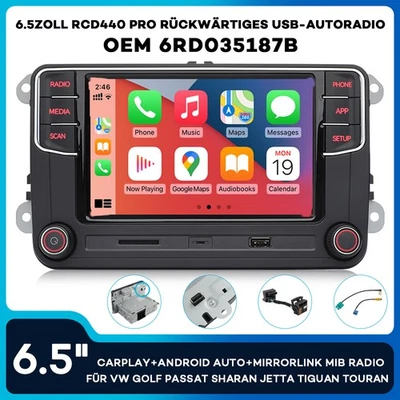 Radio Coche 6.5" NONAME Carplay Android Bluetooth RCD440 PRO RCD360 Para VW Golf