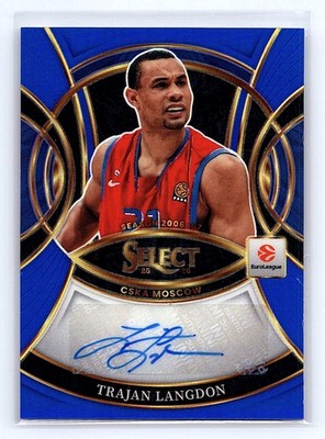 Trajan Langdon 2025-26 Select EuroLeague #SIG-LNG Signatures Auto Blue /49