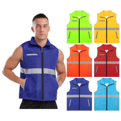 Mens Tops Bicycle Vest Tank Volunteer Safety Sleeveless Activity Waistcoat Golf