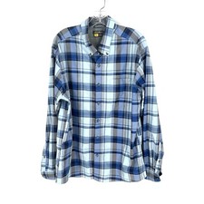 Eddie Bauer Travex Shirt Men's Size XL Blue Plaid Button Up Classic Fit Outdoor