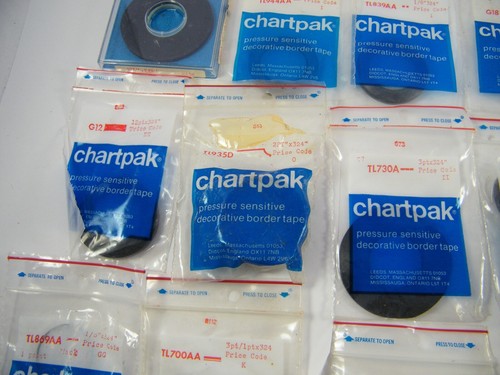 CHARTPAK  PRESSURE SENSITIVE DECORATIVE BORDER TAPE LOT OF 33 SOLD AS IS - Picture 6 of 12