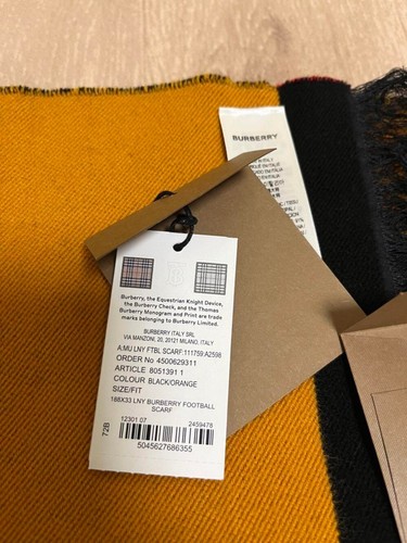 Burberry Logo Print Reversible Wool Silk Scarf Rare from Japan Beautiful - Picture 9 of 24