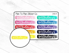 2410-17~~Birthday Notes Page Header Planner Stickers