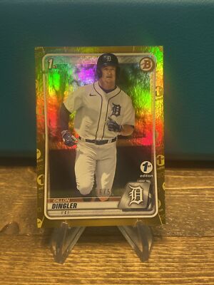 2020 Bowman 1st Edition Dillon Dingler Gold Foil /50 Tigers      