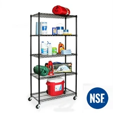 Seville Classics Commercial-Grade 5-Tier NSF-Certified Wire Shelving