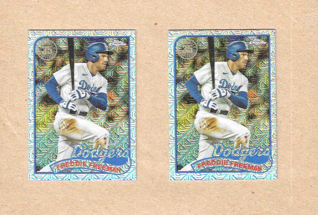 Freddie Freeman lot of 2 Topps Chrome 2024 '89 silver pack T89C-45