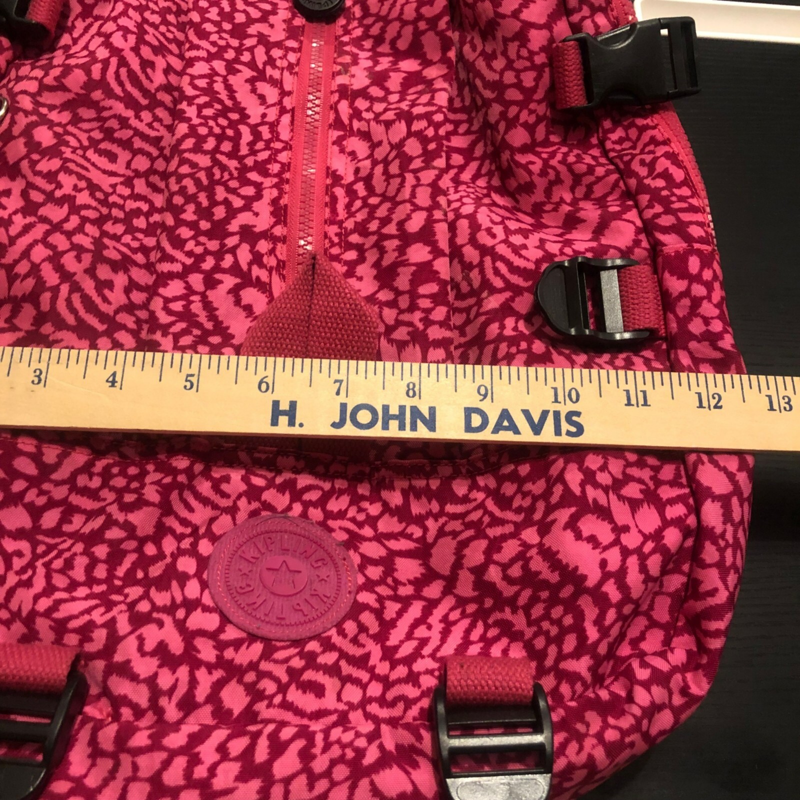 Kipling Pink Patterned Backpack With Multiple Buc… - image 8