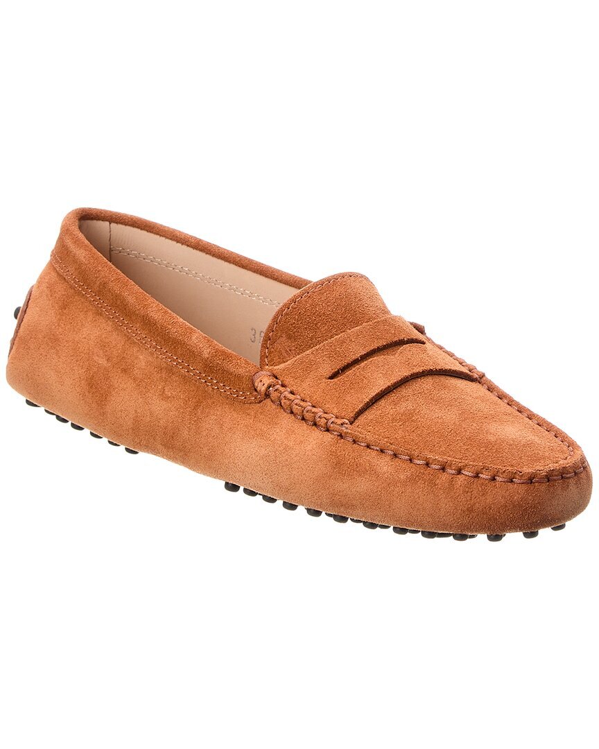 Женские замшевые мокасины Tod S Gommino Оранжевый 355 57690₽